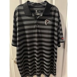 Nike Atlanta Falcons Men's XXL NFL On Field Apparel Black Dri-Fit Striped Polo